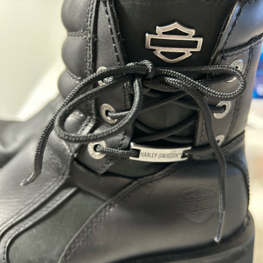 Harley-Davidson Black Leather Boots Womens 9.5 - Picture 5 of 8
